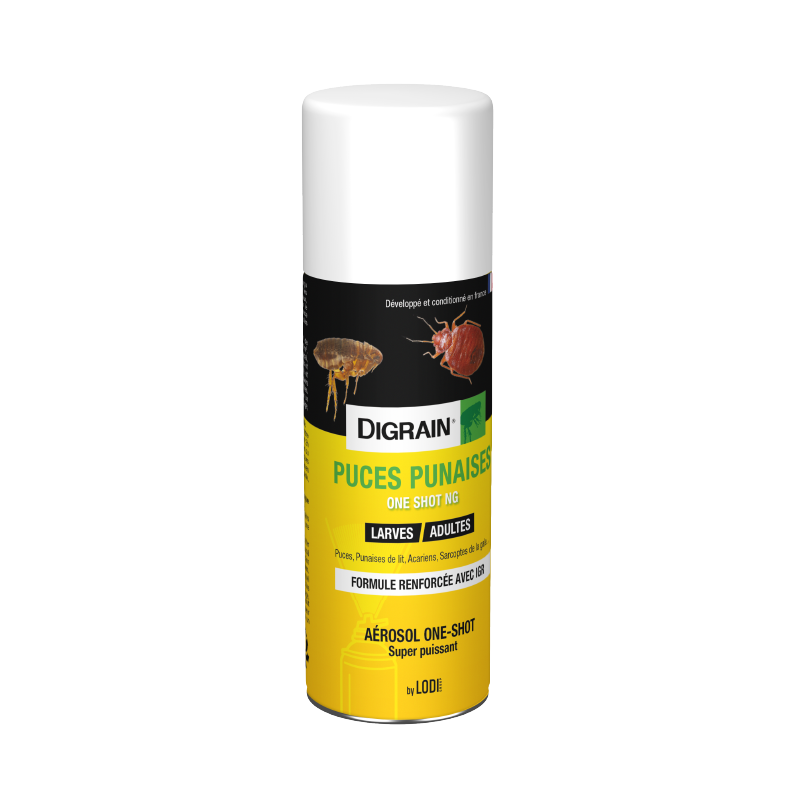 Digrain Aérosol One Shot Puces & Punaises de Lit – 150 ml