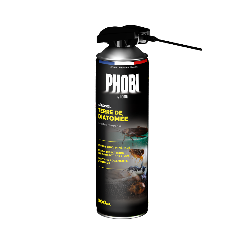 PHOBI Terre de Diatomée Aérosol – Insectes Rampants – 500ml