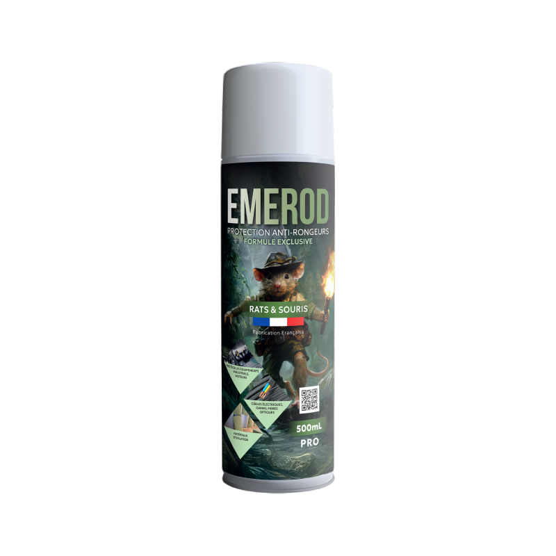 Aérosol Anti-Rongeurs EMEROD 500 mL – Protection des Câbles & Gaines