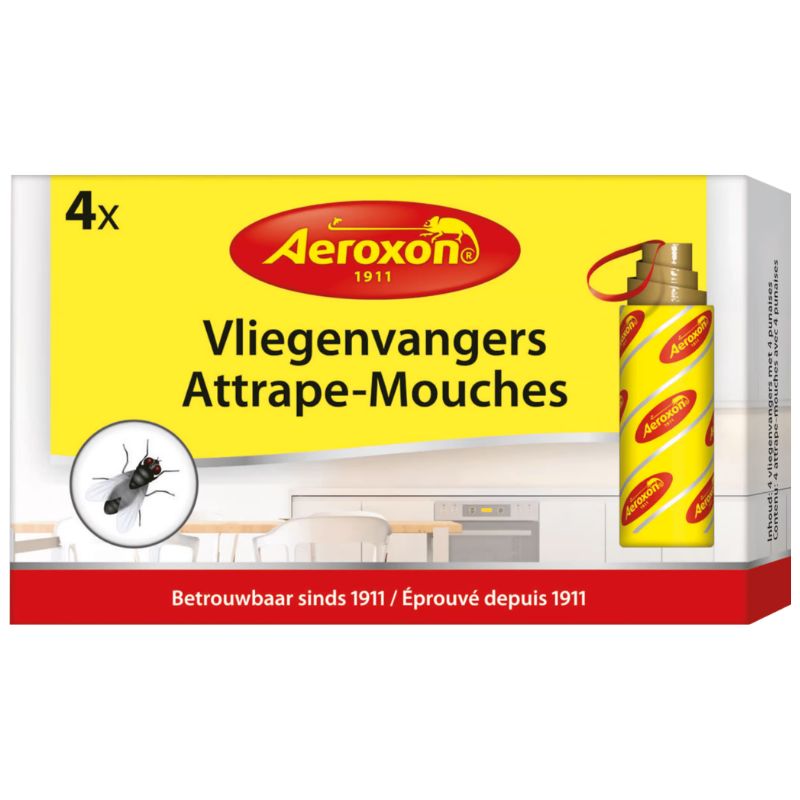 Aeroxon Rubans Englués Anti-Mouches – Lot de 4